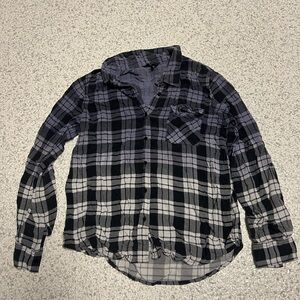 Buffalo David Bitton Black and Gray Checkered Shirt